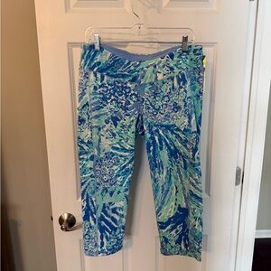 Lilly Pulitzer Aqua and White Leggings